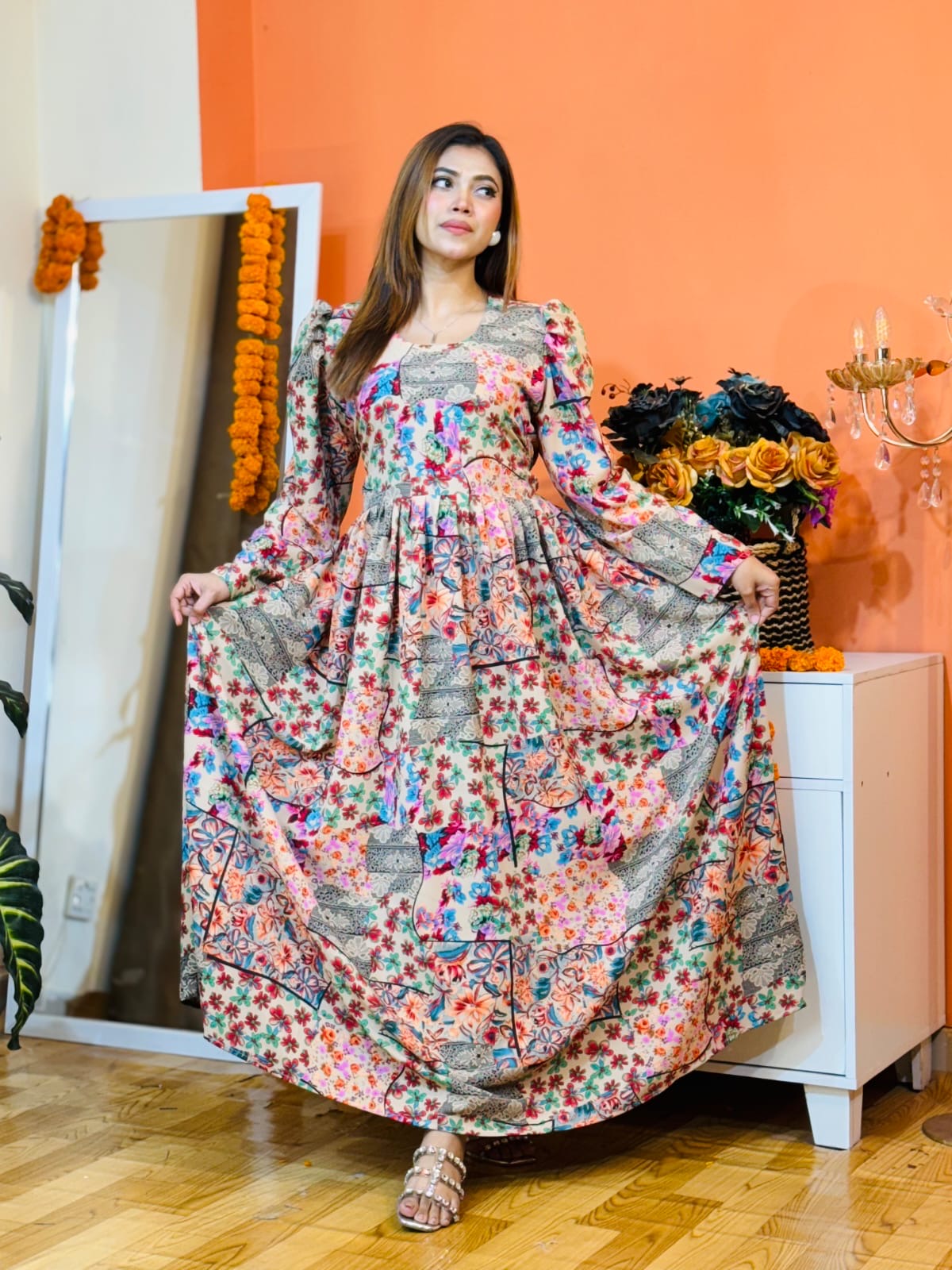 KAFTAN FLORAL GOWN